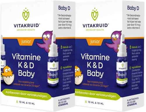 2x Vitakruid Baby Vitamine K & D 2x 10 ml