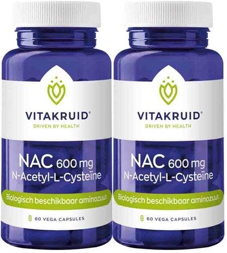 2x Vitakruid Nac 600 mg N-Acetyl-L-Cysteïne 60 vegacapsules