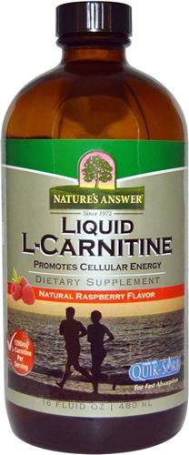 Liquid L-Carnitine, Natural Raspberry Flavor (480 ml) - Nature's Answer