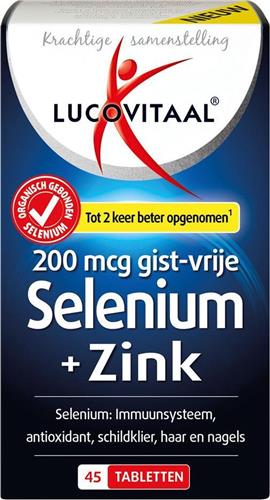 3x Lucovitaal Selenium & Zink 200 mcg Gistvrij 45 tabletten