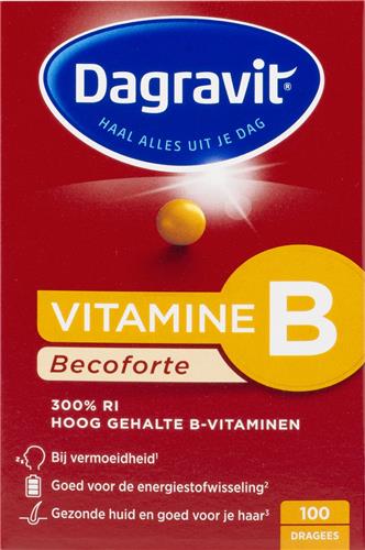 Dagravit Vitamine B Becoforte - Vitamine B3, B5, B6, B11 en B12 helpen om vermoeidheid te verminderen - 100 tabletten