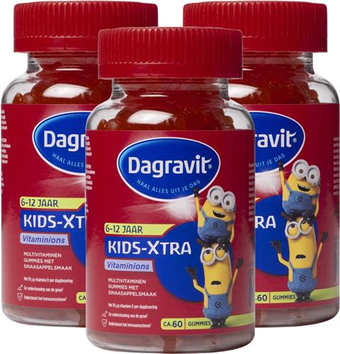 Dagravit Kids-Xtra Vitaminions - Vitaminen - Multivitaminen Kinderen - 60 gummies 3 pack