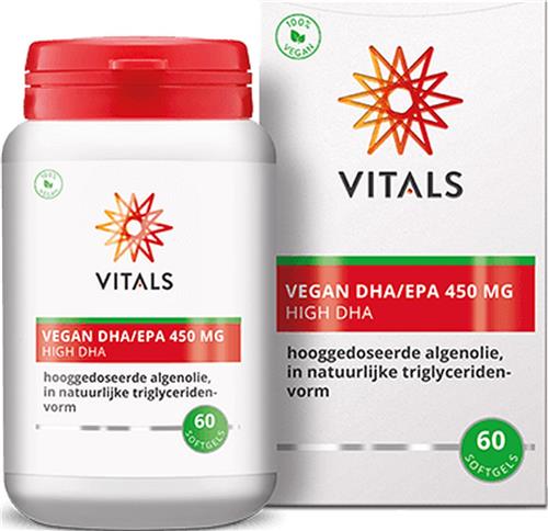 Vitals - Vegan DHA/EPA 450 mg - Hooggedoseerde algenolie in natuurlijke triglyceridenvorm