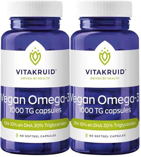 2x Vitakruid Omega 3 1000 TG Vegan 60 softgels