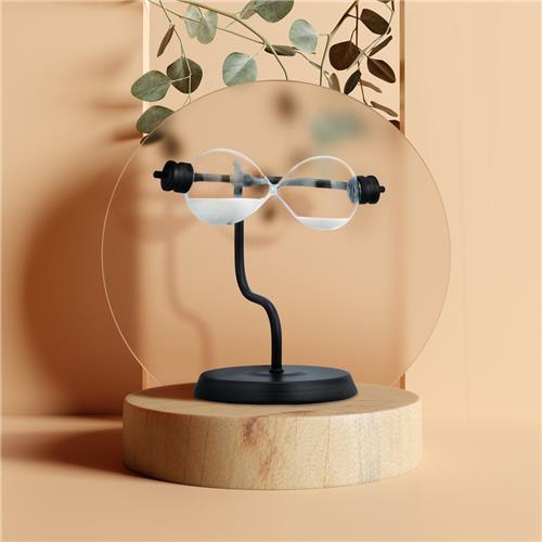 Relaxdays zandloper zwart - woonaccessoires - timer - hourglass - decoratie kantoor - 30 min