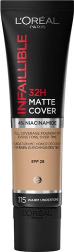 LOréal Paris Infaillible 32H Matte Cover Foundation - 115 - Foundation met een volledige dekking en een matte finish - 30 ml