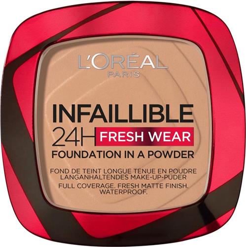 LOréal Paris Infaillible 24h Fresh Wear Foundation in a Powder - 220 Sand - poeder - foundation en poeder in één - 24 uur lang een natuurlijke, egale en matte finish - geeft niet af - makkelijk aan te brengen