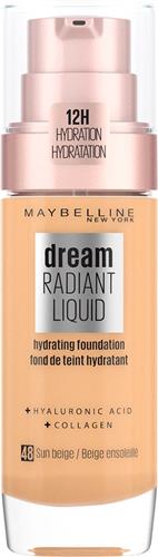 Maybelline New York - Dream Radiant Liquid - 48 Sun Beige - Foundation Geschikt voor de Droge Huid met Hyaluronzuur - 30 ml