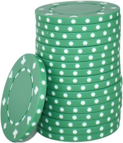 Dice poker chips groen (25 stuks) - pokerchips - poker - ABS chips - pokerspel - pokerset - poker set