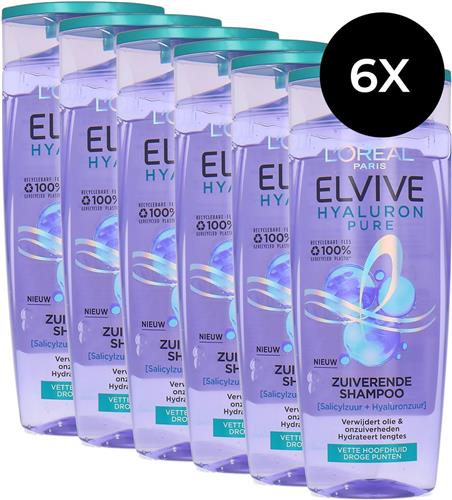 L'Oréal Elvive Hyaluron Pure Shampoo - 6 x 250 ml