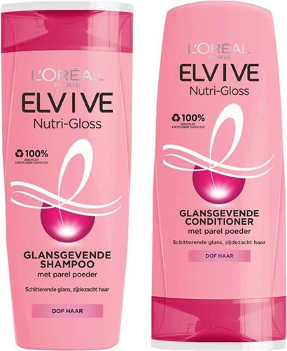 L'Oréal Elvive Nutri-Gloss - Shampoo 1x 250 ml & Conditioner 1x 200 ml - Pakket