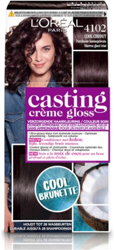 3x L'Oréal Casting Crème Gloss Haarkleuring 4102 Parelmoer Kastanjebruin