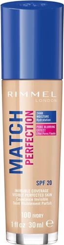 Rimmel London Match Perfection Foundation - 100 Ivory - Beige