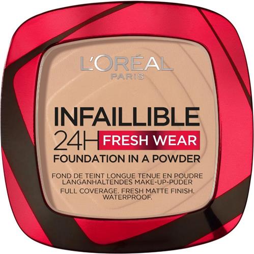 LOréal Paris Infaillible 24h Fresh Wear Foundation in a Powder - poeder - foundation en poeder in één - 24 uur lang een natuurlijke, egale en matte finish - geeft niet af - 130 True Beige - 9 gr.