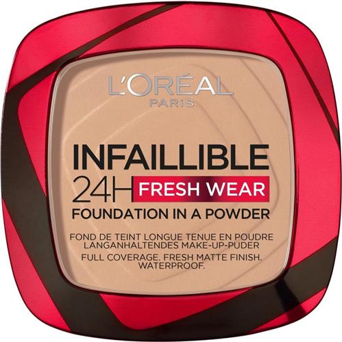 LOréal Paris Infaillible 24h Fresh Wear Foundation in a Powder - poeder - foundation en poeder in één - 24 uur lang een natuurlijke, egale en matte finish - geeft niet af - 120 Vanille - 9 gr.