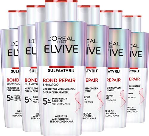 L'Oréal Paris Elvive Bond Repair Sulfaatvrije Shampoo - Beschadigd Haar - 6 x 200ml