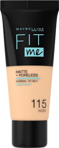 Maybelline New York - Fit Me Matte + Poreless Foundation - 115 Ivory - Medium Dekkende Foundation met Matte Finish voor de Normale tot Vette Huid - 30 ml