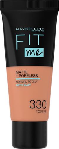 Maybelline New York - Fit Me Matte + Poreless Foundation - 330 Toffee - Medium Dekkende Foundation met Matte Finish voor de Normale tot Vette Huid - 30 ml