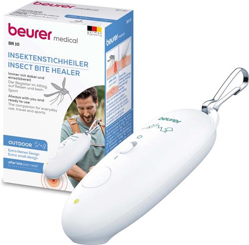 Beurer BR 10 Insectenbeetheler - After bite - Makes your bite go away - Anti Insectenbeet - Warmte - Compact - Karabijnhaak - 5 jaar garantie - Wit