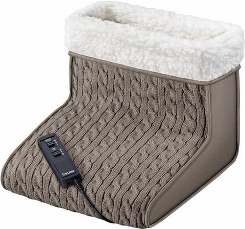 Beurer FWM 45 Elektrische Voetenwarmer - Voetmassage - 2-in-1 - 2 Warmtestanden - Tot maat 47 - 2 Massagestanden - Fleece - Handwasbare voering - 3 Jaar garantie - Taupe