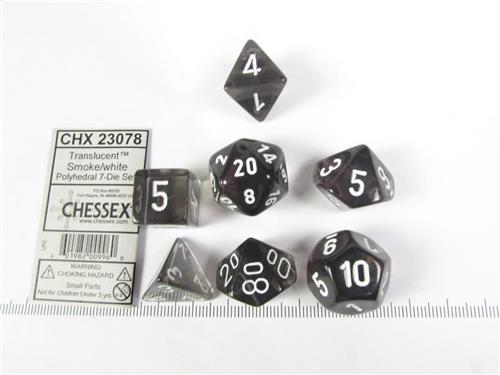 Chessex Translucent Smoke w/white polydice set