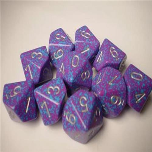 Chessex Silver Tetra Speckled D10 Dobbelsteen Set (10 stuks)