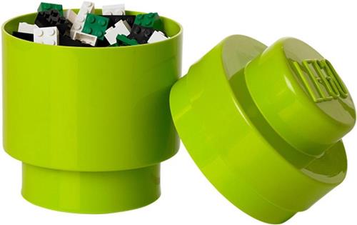 Lego Storage Brick - Rond - 12,5 cm x 12,5 cm x 18 cm - Lime Groen