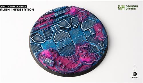 Alien Infestation Bases Pre-Painted (1x 100mm Round )