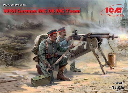 1:35 ICM 35711 WWI German MG08 MG Team (2 figures) Plastic Modelbouwpakket