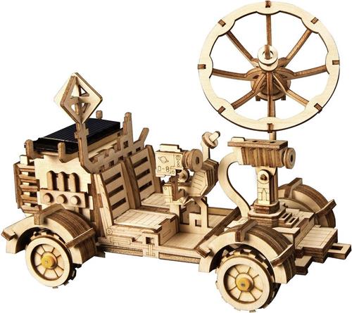 Robotime Maan Buggy met zonnecel LS401 - Houten Modelbouw, Sinterklaas Speelgoed Kerst Cadeau - DIY, Sinterklaas Speelgoed Kerst Cadeau