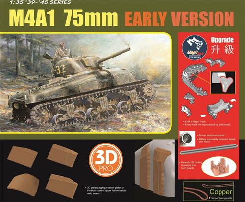 1:35 Dragon 6701 M4 Sherman - M4A1 - 75mm Vroege Versie - Tank Plastic Modelbouwpakket