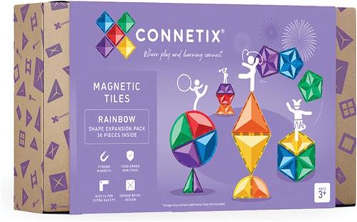 CONNETIX - Magnetisch Tegels - Regenboog Vorm Uitbreidingspakket - 36 Stuks