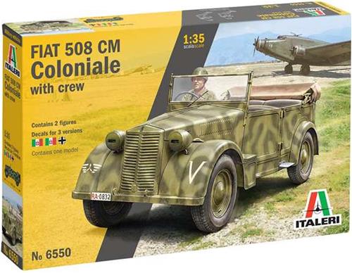 1:35 Italeri 6550 Fiat 508 CM Coloniale with Crew Plastic Modelbouwpakket