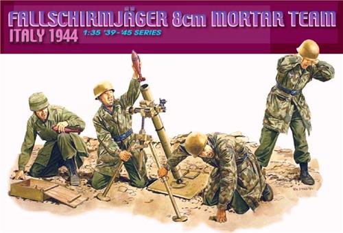 1:35 Dragon 6215 Fallschirmjaeger 8cm Mortar Team - Italy 1944 Plastic Modelbouwpakket