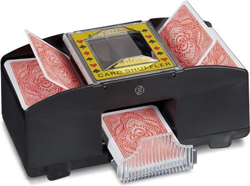 Equivera Kaartenschudmachine - Voor 2 decks - Automatische Kaartenschudder - Schudmachine voor Poker, Blackjack, Speelkaarten - Kaartmixer