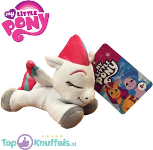 Zipp Storm Slapend  My Little Pony Pluche Knuffel 15 cm {Speelgoed Knuffeldier voor kinderen jongens meisjes | My Little Pony: Een nieuwe generatie | Bekend van Netflix | Pipp Petals, Zipp Storm, Sunny Starscout, Izzy Moonbow, Hitch Trailblazer}