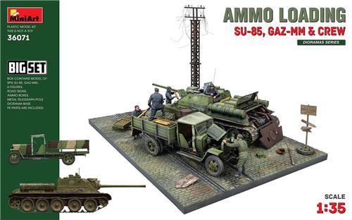 1:35 MiniArt 36071 Diorama Ammo Loading - SU-85 - GAZ-MM & Crew Figuren Plastic Modelbouwpakket