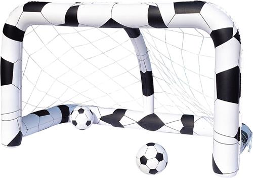 Bestway Opblaasbaar Voetbaldoel - 213 x 122 x 137 CM - Veiligheidsventielen - Incl. 2 Opblaasballen - Stevig Nylon Net - Vinyl - Zwart/Wit