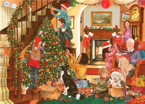 House of Puzzles Decorating The Tree - BIG 500 Piece Jigsaw Puzzle