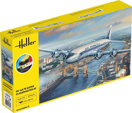 1:72 Heller 56315 Douglas DC-6 Super Cloudmaster AF - Starter Kit Plastic Modelbouwpakket