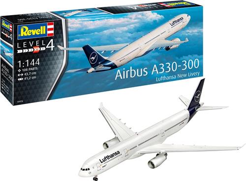 1:144 Revell 03816 Airbus Vliegtuig A330-300 - Lufthansa - New Livery Plastic Modelbouwpakket