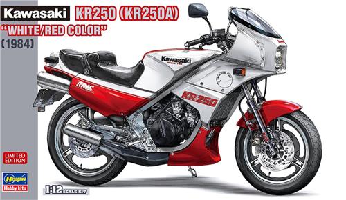 1:12 Hasegawa 21745 Kawasaki KR250 (KR250A) White/Red Color 1984 Plastic Modelbouwpakket