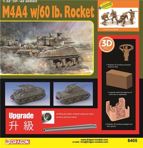 1:35 Dragon 6405 M4A4 Sherman w/60lb Rocket Plastic Modelbouwpakket