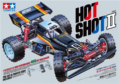 1:10 Tamiya 58737 RC Hotshot II - 2024 - 4WD met Voorgespoten Body RC Plastic Modelbouwpakket