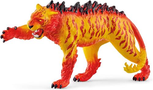 Lava Tiger Beeldje, Ondeugende Tijger met angstaanjagende vacht, Duurzaam speelgoed, Schleich 70148 Eldrador Creatures