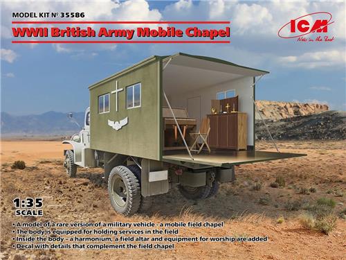 1:35 ICM 35586 WWII British Army Mobile Chapel Plastic Modelbouwpakket