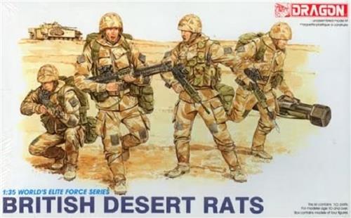 1:35 Dragon 3013 British Desert Rats - Figuren - Worlds Elite Force Series Plastic Modelbouwpakket