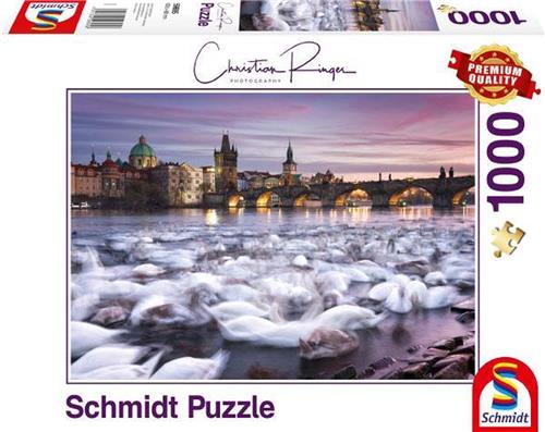 Schmidt Spiele Prague  Swans Legpuzzel 1000 stuk(s) Liggend