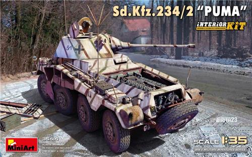 1:35 MiniArt 35414 Sd.Kfz.234/2 PUMA Panzerwagen - Interior kit Plastic Modelbouwpakket