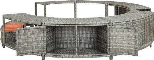 VDXL Spa-ombouw poly rattan grijs